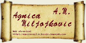Agnica Miljojković vizit kartica